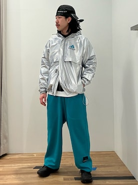 「アイテム（ジャケット/アウター、シルバー系）」を使った、SKさん（メンズ・170cm）の冬コーディネート