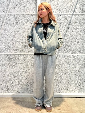 「アイテム（デニムジャケット）」を使った、STさん（レディース・153cm）の秋コーディネート