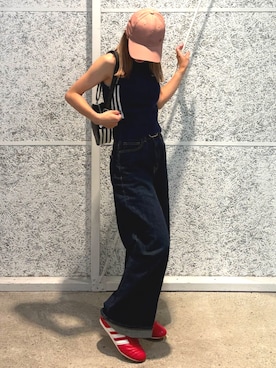 「ノースリーブニット」｜STさん（レディース・153cm）の夏コーディネート