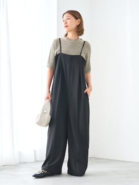 「きれいめコーディネート」｜「アイテム（サロペット/オーバーオール）」を使った、chiiさん（レディース・162cm）の夏コーディネート