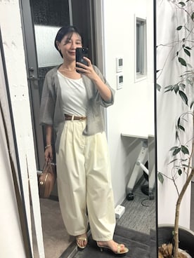 「アイテム（チノパンツ）」を使った、chiiさん（レディース・162cm）の夏コーディネート