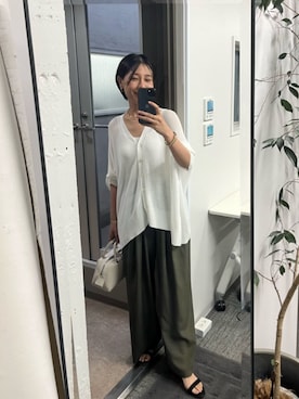 「アイテム（カーディガン/ボレロ）」を使った、chiiさん（レディース・162cm）の夏コーディネート