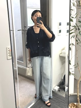 「アイテム（デニムパンツ）」を使った、chiiさん（レディース・162cm）の夏コーディネート