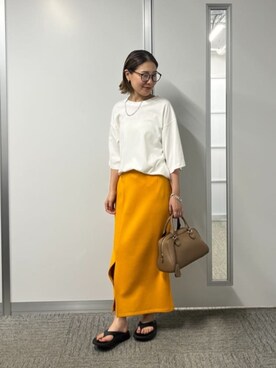 「cache cache（カシュ カシュ）のアイテム（ボストンバッグ）」を使った、chiiさん（レディース・162cm）の夏コーディネート