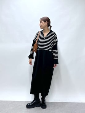 「EVOL（イーボル）のアイテム（ブーツ）」を使った、chiiさん（レディース・162cm）の冬コーディネート