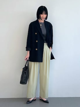 「カラーパンツ」｜「アイテム（テーラードジャケット）」を使った、bl_chiiさん（レディース・170cm）の春コーディネート