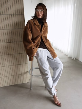 「BABYLONE（バビロン）のハイネックポンチョニット（ニット/セーター）」を使った、bl_chiiさん（レディース・170cm）の秋コーディネート