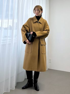 「リラックス」｜「アイテム（ステンカラーコート）」を使った、bl_chiiさん（レディース・170cm）の秋コーディネート