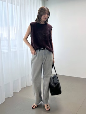 「アイテム（ベスト、レッド系）」を使った、bl_chiiさん（レディース・170cm）の秋コーディネート