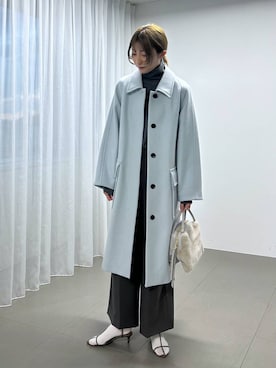 「BABYLONE（バビロン）のハイネックポンチョニット（ニット/セーター）」を使った、bl_chiiさん（レディース・170cm）の冬コーディネート