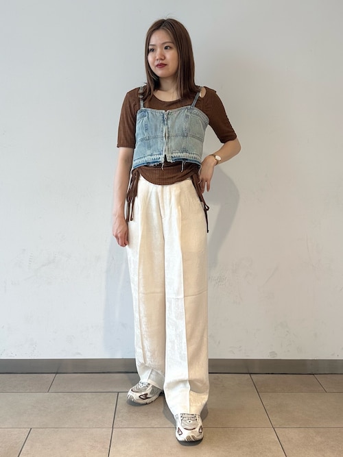 VICTORIA BECKHAM リネン混ジャージー Tシャツ カットアウト VICTORIA BECKHAM リネン混オーガンザ Tシャツ カットアウト