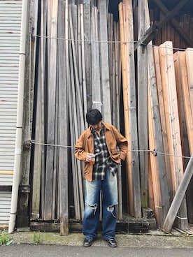 「AS KNOW AS plus（アズノゥアズプラス）のアイテム（シャツ/ブラウス）」を使った、kunioudagawaさん（メンズ・170cm）の秋コーディネート