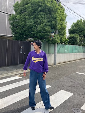 「AS KNOW AS plus（アズノゥアズプラス）のアイテム（スウェット）」を使った、kunioudagawaさん（メンズ・170cm）の秋コーディネート
