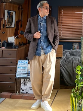 「AUTRY（オートリー）のアイテム」を使った、markyさん（メンズ・175cm）の冬コーディネート