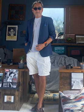 「アイテム（モカシン/デッキシューズ）」を使った、markyさん（メンズ・175cm）の秋コーディネート