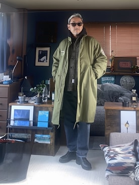「アイテム（モッズコート）」を使った、markyさん（メンズ・175cm）の冬コーディネート