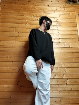「BACK NUMBER（バックナンバー）のアイテム（ニット/セーター）」を使った、けてるさん（メンズ・175cm）の冬コーディネート