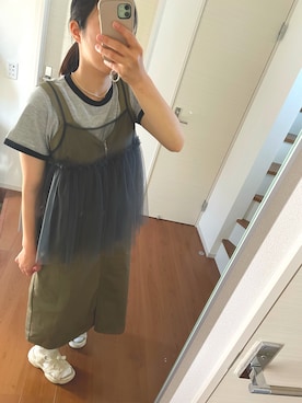 「アイテム（ジャンパースカート、その他）」を使った、2児mama＊さん（レディース・161cm）の春コーディネート