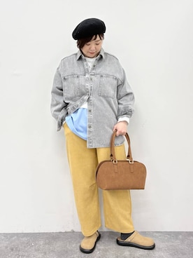 「アイテム（ハンチング/ベレー帽）」を使った、さかもってぃさん（レディース・163cm・40代）の冬コーディネート