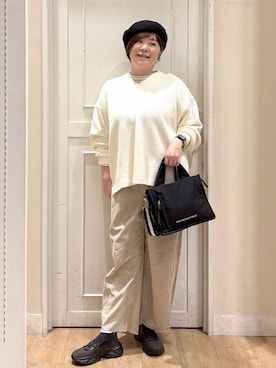 「アイテム（ハンチング/ベレー帽）」を使った、さかもってぃさん（レディース・163cm・40代）の冬コーディネート