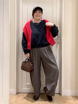 「アイテム（バッグ）」を使った、さかもってぃさん（レディース・163cm・40代）の秋コーディネート