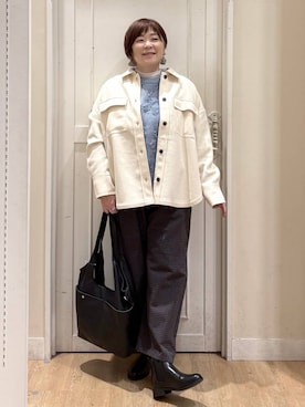 「アイテム（その他アウター）」を使った、さかもってぃさん（レディース・163cm・40代）の秋コーディネート