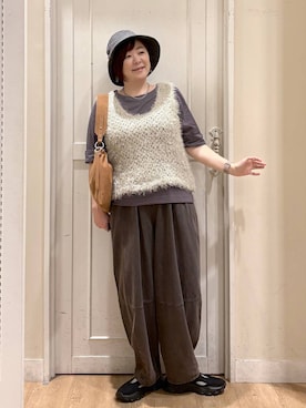 「アイテム（帽子）」を使った、さかもってぃさん（レディース・163cm・40代）の夏コーディネート