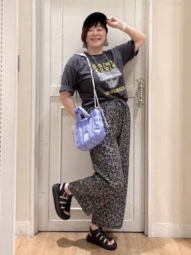「アイテム（キャップ）」を使った、さかもってぃさん（レディース・163cm・40代）の夏コーディネート