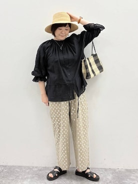 「アイテム（帽子）」を使った、さかもってぃさん（レディース・163cm・40代）の夏コーディネート