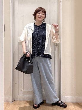 「アイテム（デニムパンツ）」を使った、さかもってぃさん（レディース・163cm・40代）の夏コーディネート
