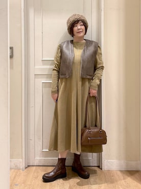 「アイテム（ワンピース/ドレス）」を使った、さかもってぃさん（レディース・163cm・40代）の秋コーディネート