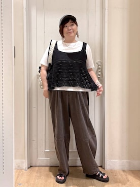 「アイテム（バックパック/リュック）」を使った、さかもってぃさん（レディース・163cm・40代）の夏コーディネート