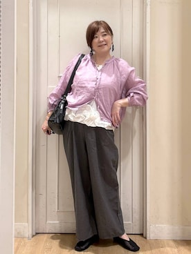 「studio CLIP（スタディオクリップ）のリングプレートネックレス（ネックレス、その他）」を使った、さかもってぃさん（レディース・163cm）の夏コーディネート