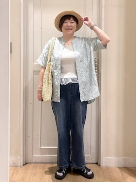 「studio CLIP（スタディオクリップ）のアイテム」を使った、さかもってぃさん（レディース・163cm）の夏コーディネート