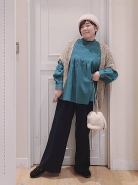 「アイテム（帽子）」を使った、さかもってぃさん（レディース・164cm・40代）の秋コーディネート
