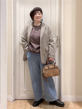 「アイテム（テーラードジャケット）」を使った、さかもってぃさん（レディース・163cm・40代）の秋コーディネート