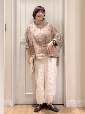 「アイテム（ショルダーバッグ）」を使った、さかもってぃさん（レディース・163cm・40代）の夏コーディネート