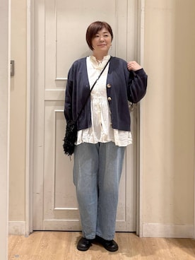 「クリップデニム_studio CLIP」｜「アイテム（アクセサリー）」を使った、さかもってぃさん（レディース・163cm）の春コーディネート