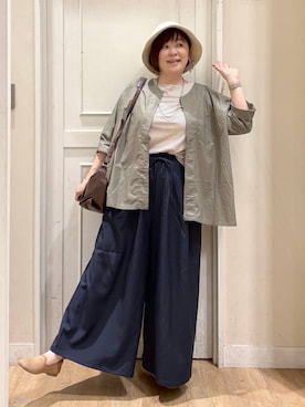 「アイテム（帽子）」を使った、さかもってぃさん（レディース・163cm・40代）の夏コーディネート