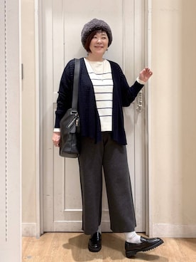 「アイテム（ローファー）」を使った、さかもってぃさん（レディース・163cm・40代）の秋コーディネート
