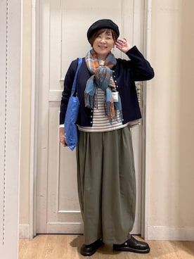 「アイテム（ハンチング/ベレー帽）」を使った、さかもってぃさん（レディース・163cm・40代）の秋コーディネート