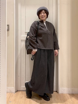 「アイテム（帽子）」を使った、さかもってぃさん（レディース・163cm・40代）の秋コーディネート