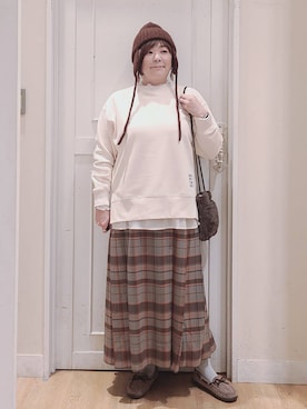 「アイテム（帽子）」を使った、さかもってぃさん（レディース・164cm・40代）の秋コーディネート