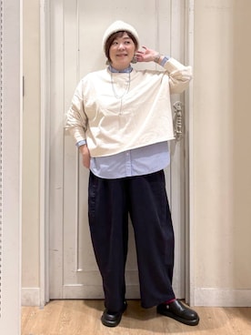 「アイテム（スウェット）」を使った、さかもってぃさん（レディース・163cm・40代）の秋コーディネート