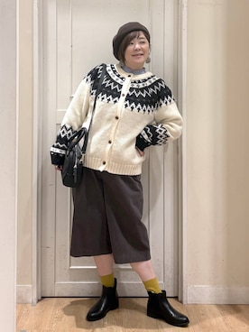 「アイテム（ハンチング/ベレー帽）」を使った、さかもってぃさん（レディース・163cm）の秋コーディネート