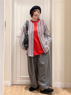 「アイテム（ハンチング/ベレー帽）」を使った、さかもってぃさん（レディース・163cm・40代）の秋コーディネート