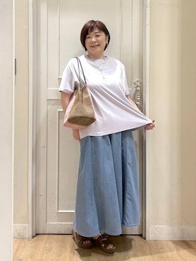 「クリップデニム_studio CLIP」｜「アイテム（アクセサリー）」を使った、さかもってぃさん（レディース・163cm）の春コーディネート