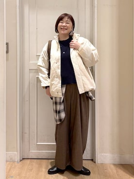 「アイテム（チョーカー）」を使った、さかもってぃさん（レディース・163cm）の冬コーディネート