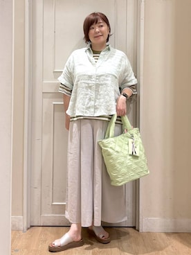「アイテム（シャツ/ブラウス）」を使った、さかもってぃさん（レディース・163cm・40代）の夏コーディネート