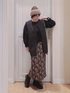 「アイテム（帽子）」を使った、さかもってぃさん（レディース・164cm・40代）の秋コーディネート